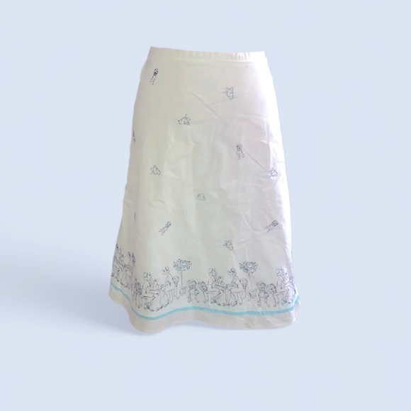 Vintage Ann Taylor x Loft Embroidered Tea Time Skirt - Picture 1 of 4